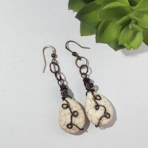 🌻3 for $18 Wire Wrap Stone Dangle Earrings